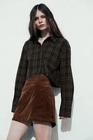 PLAID CROP SHIRT