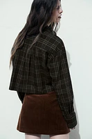 PLAID CROP SHIRT