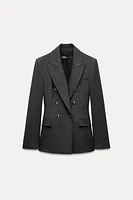 DOUBLE BREASTED SHOULDER PAD BLAZER