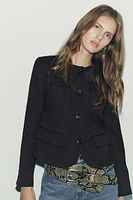 WOOL BLEND POCKET JACKET ZW COLLECTION