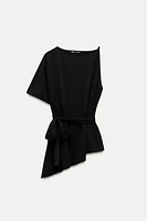 ASYMMETRICAL BELTED TOP