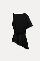 ASYMMETRICAL BELTED TOP