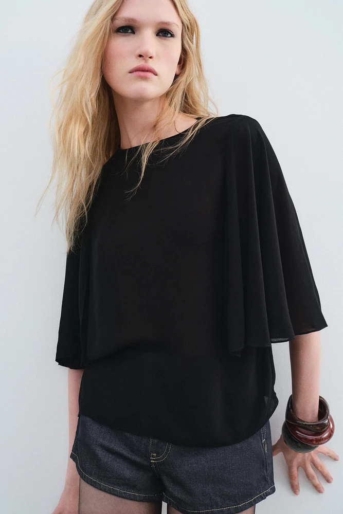 FLOWY CAPE BLOUSE ZW COLLECTION