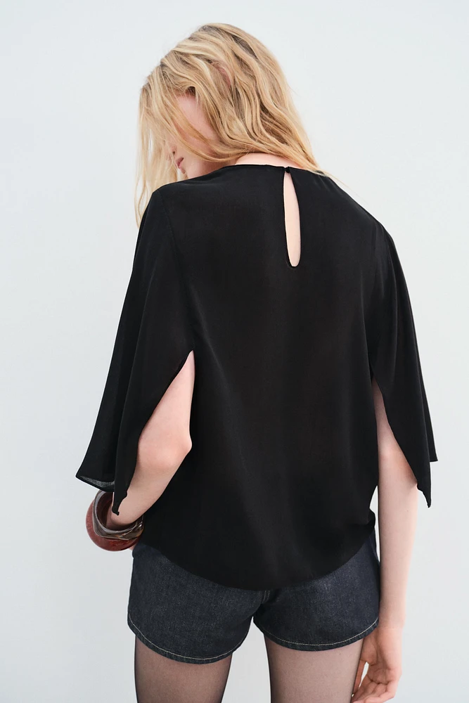 FLOWY CAPE BLOUSE ZW COLLECTION