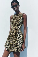 ANIMAL PRINT GODET DRESS ZW COLLECTION