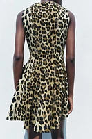 ANIMAL PRINT GODET DRESS ZW COLLECTION