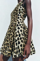 ANIMAL PRINT GODET DRESS ZW COLLECTION