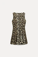 ANIMAL PRINT GODET DRESS ZW COLLECTION