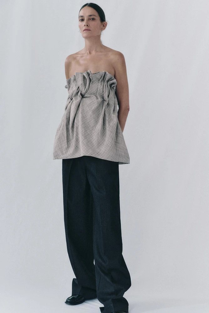 PLEATED STRAPLESS TOP ZW COLLECTION