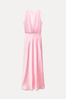 SATIN EFFECT CUT OUT MIDI DRESS