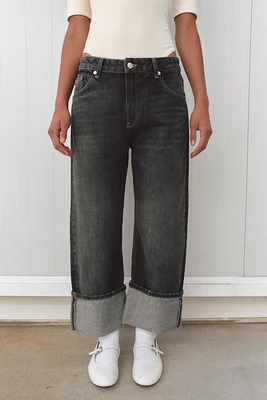 STRAIGHT LEG MID RISE TRF JEANS