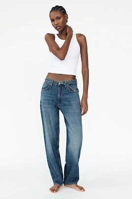 TAILORED MID WAIST BALLOON JEANS