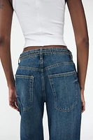 TAILORED MID WAIST BALLOON JEANS