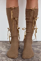 TIED METALLIC THREAD LONG SOCKS