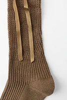 TIED METALLIC THREAD LONG SOCKS