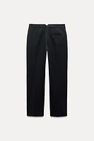 PINSTRIPE STRAIGHT LEG PANTS