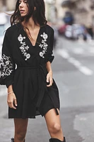 EMBROIDERED MINI DRESS