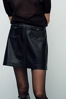 FAUX LEATHER MINI SKIRT