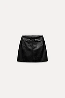 FAUX LEATHER MINI SKIRT