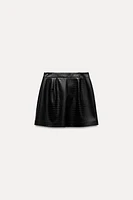 FAUX LEATHER MINI SKIRT