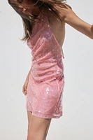 SEQUIN HALTER DRESS