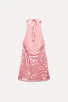 SEQUIN HALTER DRESS