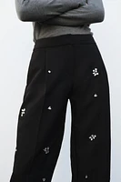 BEJEWELED AND BEADED PANTS