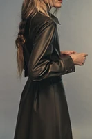 FAUX LEATHER SHIRT DRESS