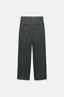 STRAIGHT CUT PLEATED PANTS