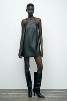 FAUX LEATHER MINI DRESS