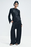 ASYMMETRIC SATIN EFFECT PANTS ZW COLLECTION