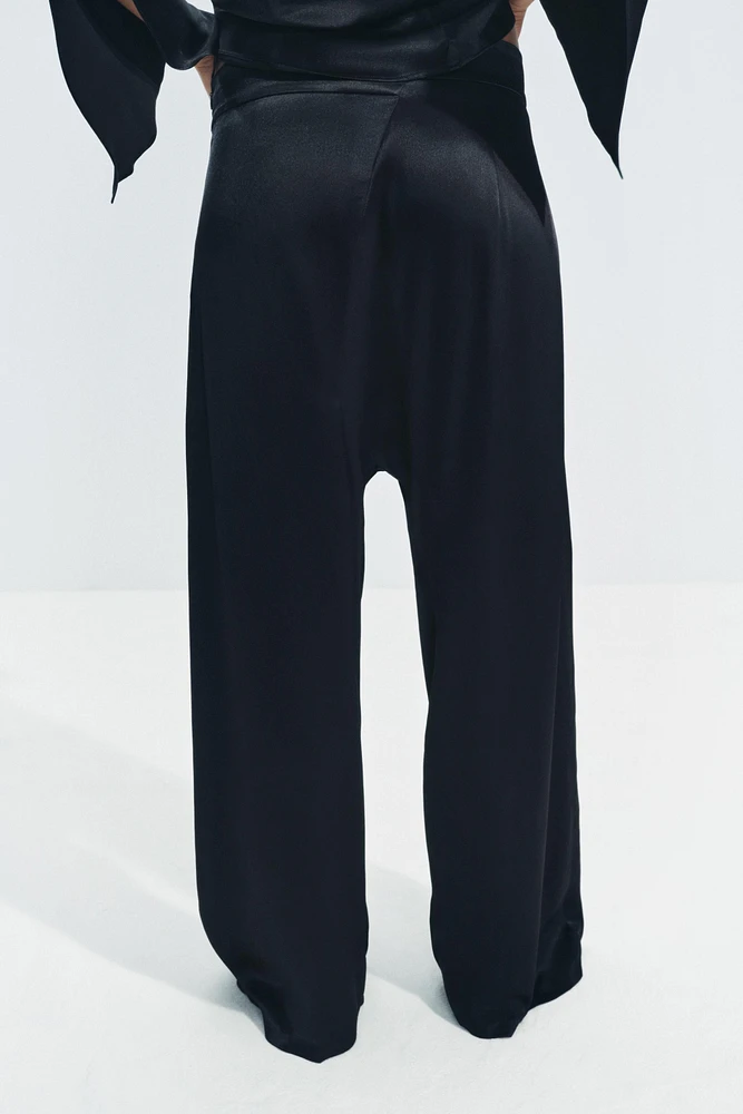 ASYMMETRIC SATIN EFFECT PANTS ZW COLLECTION