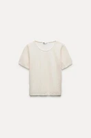 FINE KNIT OPENWORK T-SHIRT