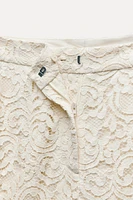 LACE DETAIL CROPPED PANTS