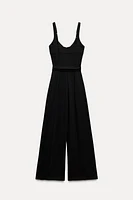 WIDE JUMPSUIT WITH BELT