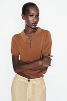 PLAIN KNIT JERSEY POLO SHIRT