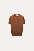 PLAIN KNIT JERSEY POLO SHIRT