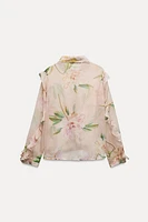 FLORAL PRINT RUFFLE BLOUSE