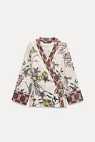 FLORAL PRINT KIMONO SHIRT