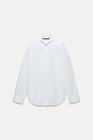 ELASTIC BACK POPLIN SHIRT