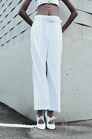 PLEATED BELTED PANTS