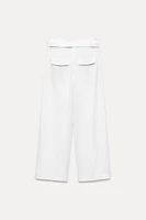 PLEATED BELTED PANTS