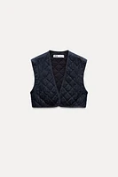 QUILTED DENIM VEST Z1975