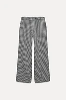 HOUNDSTOOTH WIDE LEG PANTS