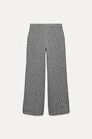 HOUNDSTOOTH WIDE LEG PANTS