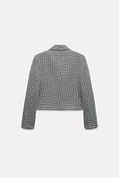 SHORT HOUNDSTOOTH BLAZER