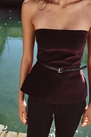 BELTED VELVET TOP