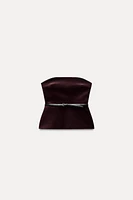 BELTED VELVET TOP