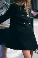 DOUBLE BREASTED WOOL BLEND COAT