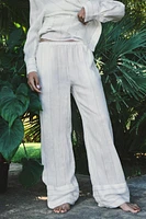 100% LINEN STRIPED PANTS